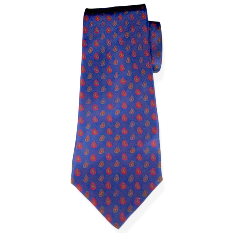 Y Richel De Luxe New Pure Silk Pure Made In Italy Original Mens Blue Neck Tie
